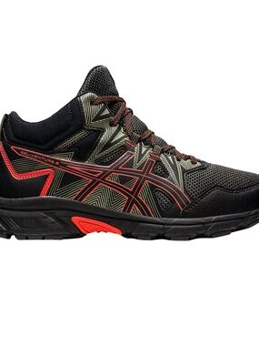 Asics Men’s Gel-Venture 8 Black with Red and Olive Accent Sneakers Size 11.5